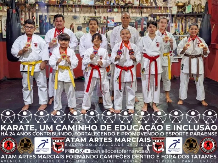 ATAM de Benevides conquista resultados notáveis na 3ª etapa do Campeonato Paraense de Karatê