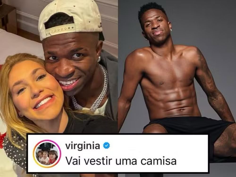 Vini Jr publica fotos sem camisa nas redes sociais e recebe comentário bem humorado da namorada