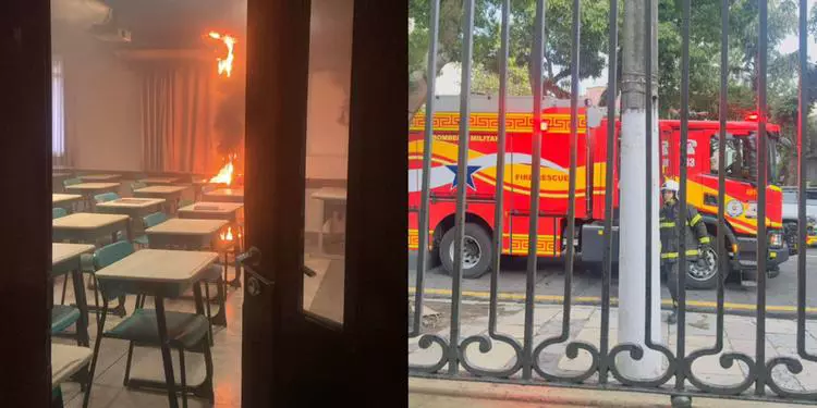 Incêndio atinge sala de aula de escola no bairro de Nazaré, em Belém