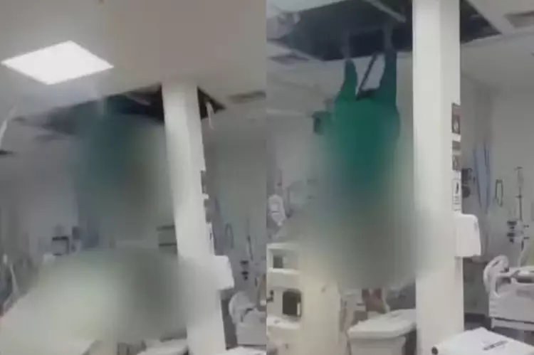 Paciente tenta fugir por duto de ventilação e cai do teto de CTI em hospital