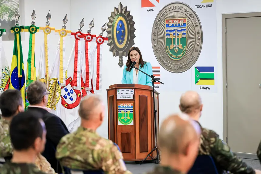 Governadora Hana Ghassan participa de palestra do Exército em Belém e destaca crescimento econômico do Pará