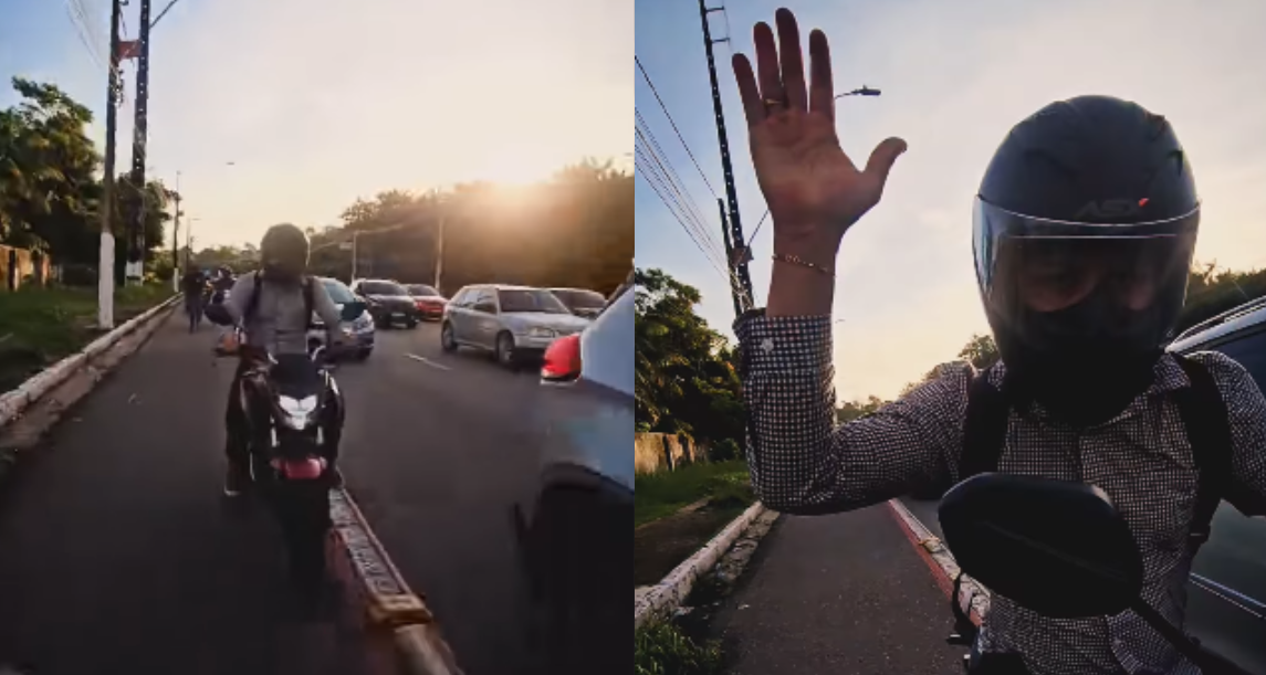 Ciclista denuncia infrações e é agredido durante gravação em Belém