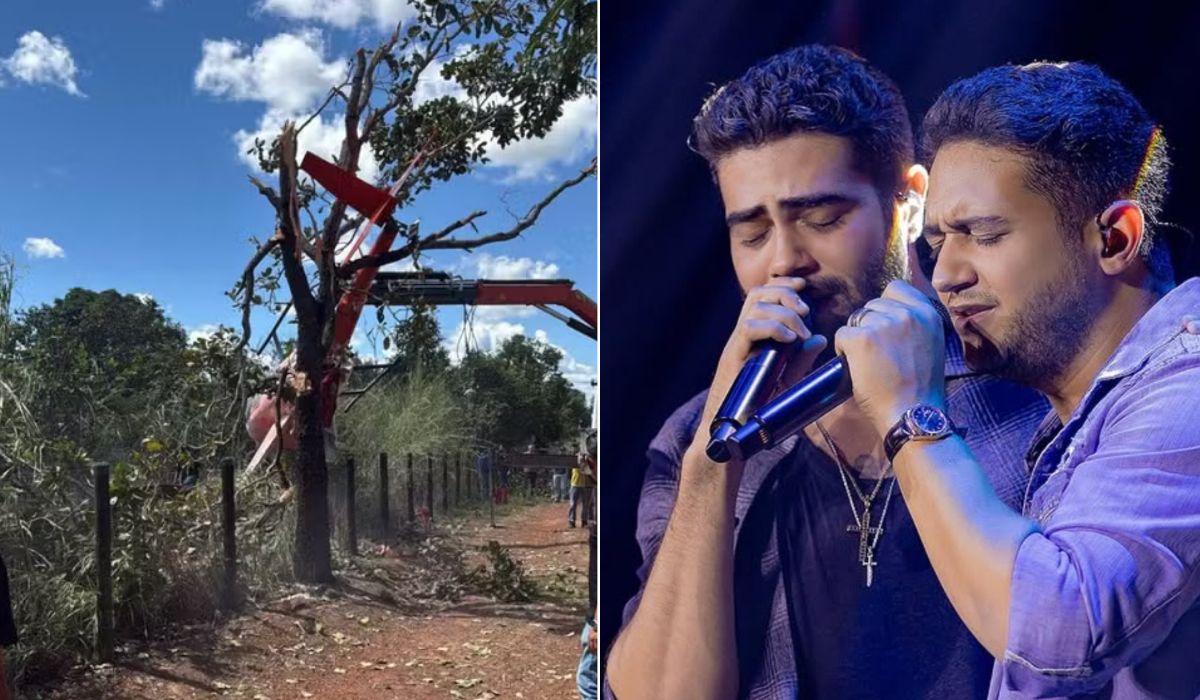 Atração do Parárraiá, helicóptero de Henrique & Juliano cai em fazenda