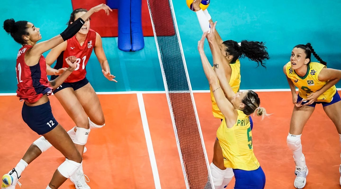 Brasil é superado pelos Estados Unidos por 3 a 0 no vôlei feminino