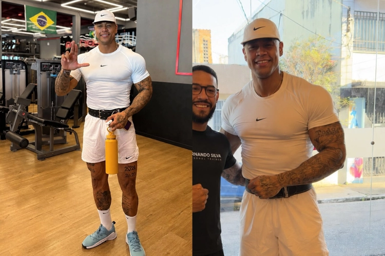 Léo Santana treina em academia de Belém e posa com fãs antes de show em Bragança