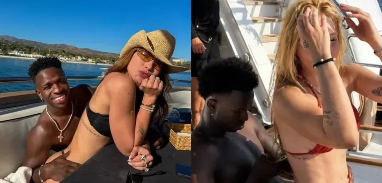 Vini Jr. é criticado após aparecer no celular em foto com Virginia Fonseca