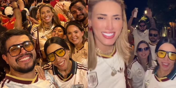 Viviane Batidão comemora título da Espanha em Madrid ao som de melody: “Foi sal”