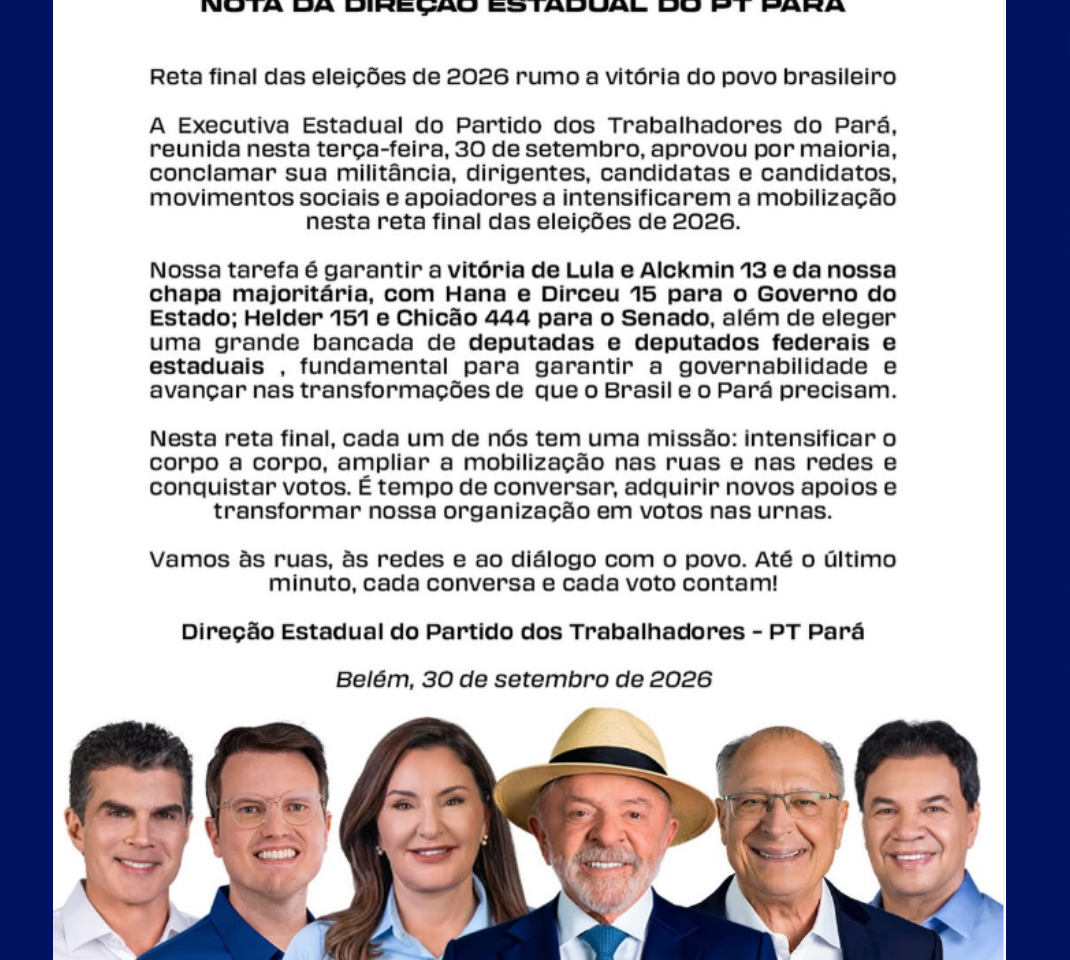 PT Pará reforça apoio político a Hana, Dirceu, Helder e Chicão