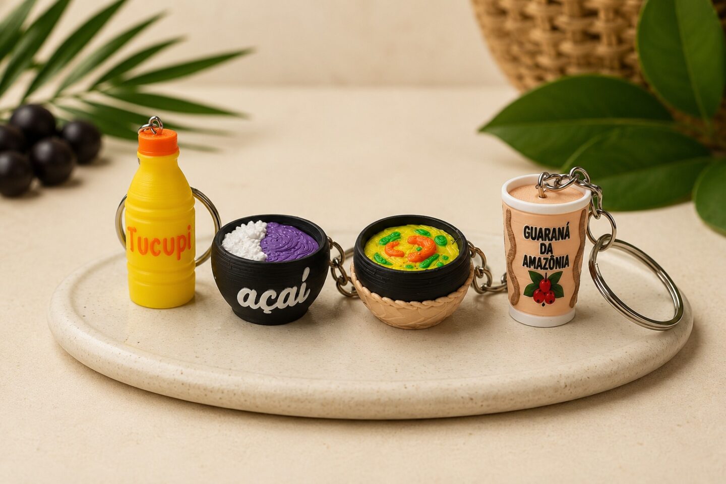 Açaí, tacacá, tucupi e guaraná da Amazônia viram chaveiros colecionáveis em Belém; veja como adquirir